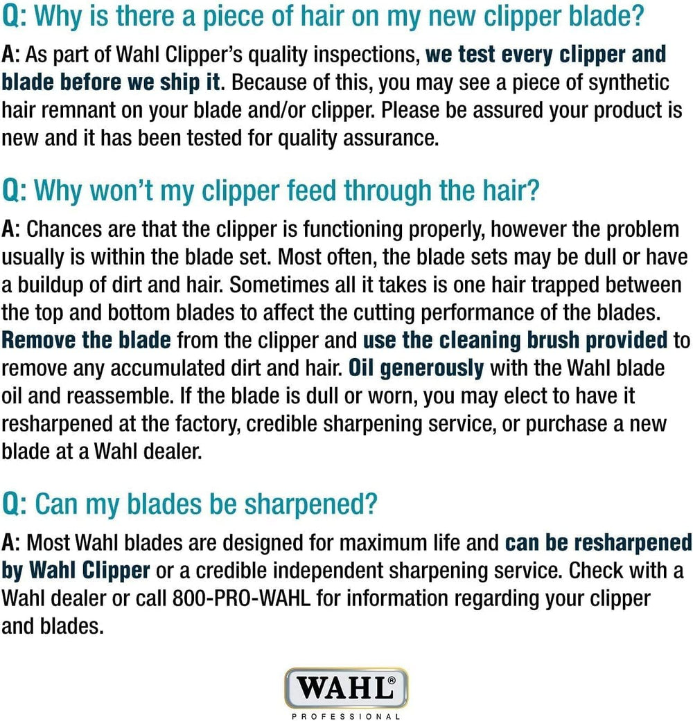Wahl lame competition nettoyage et huile montrant entretien simple pour durabilité