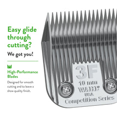 Wahl lame competition finition chrome résistante montrant protection anti-corrosion