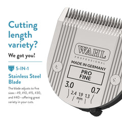 Wahl texture acier inoxydable indiquant durabilité et résistance corrosion
