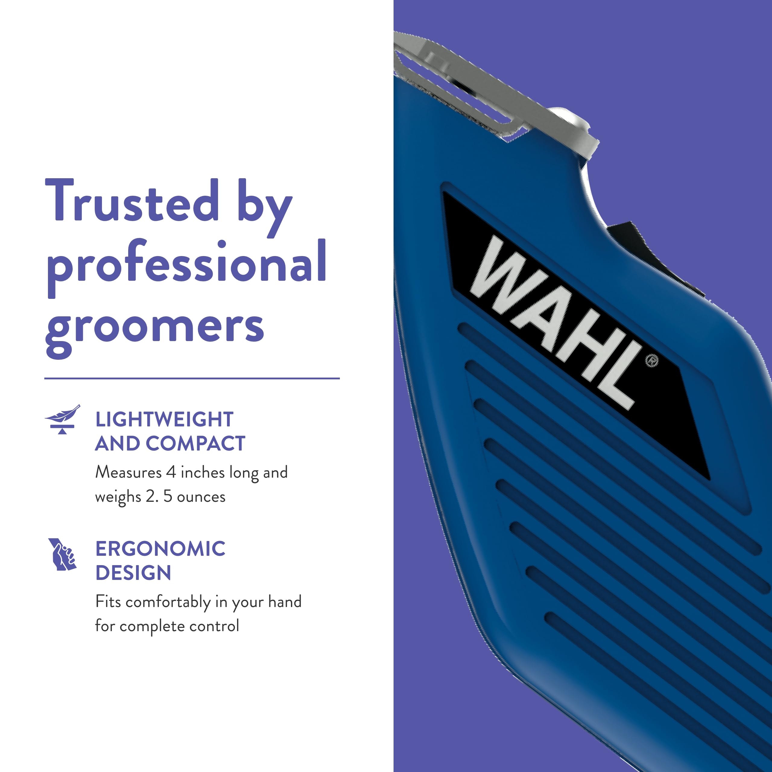 Wahl Pocket Pro Equine en action sur museau de chien pour finition délicate