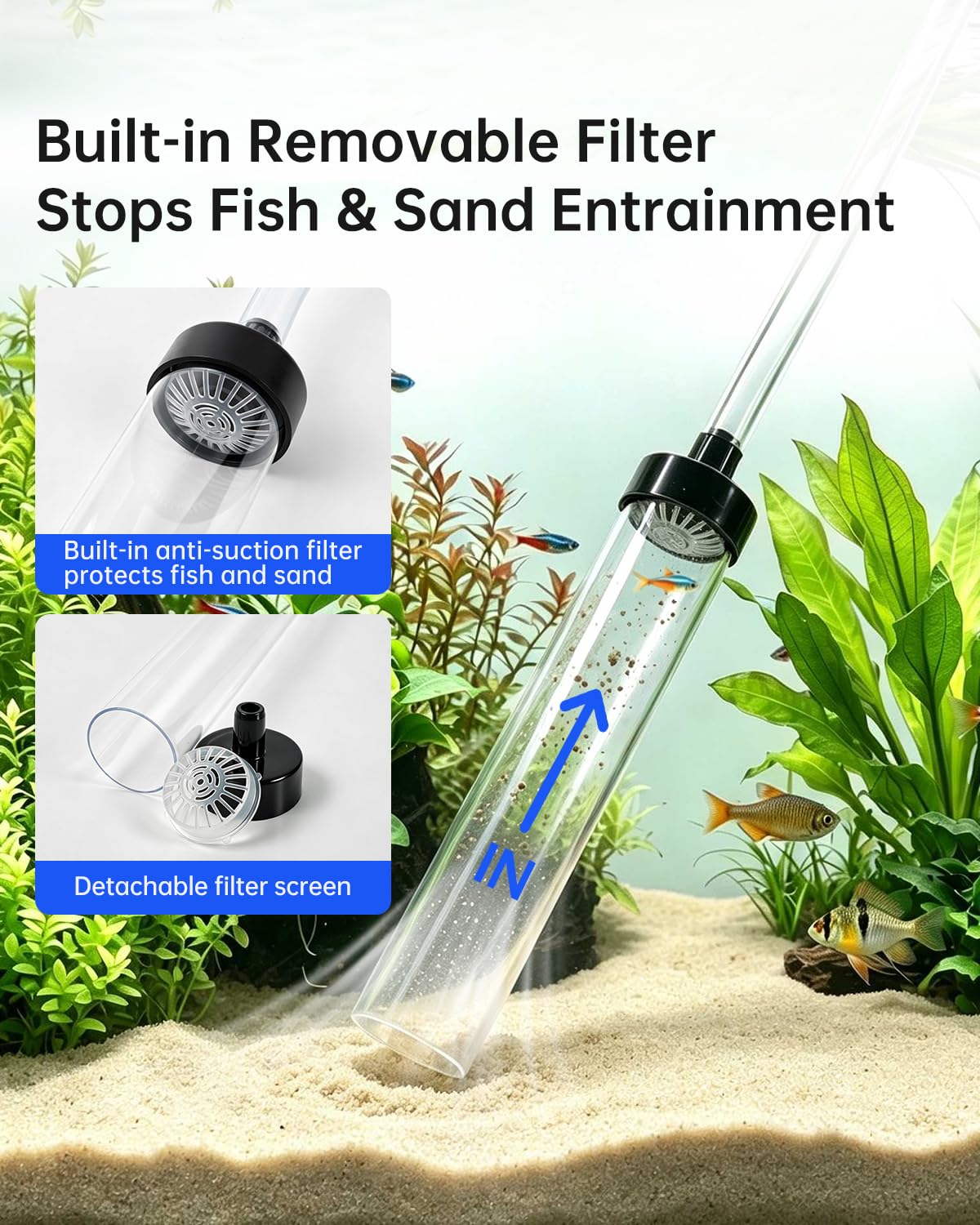 Waifoter aspiration du gravier montrant retrait efficace des déchets