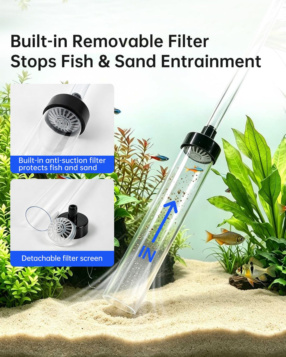 Waifoter aspiration du gravier montrant retrait efficace des déchets