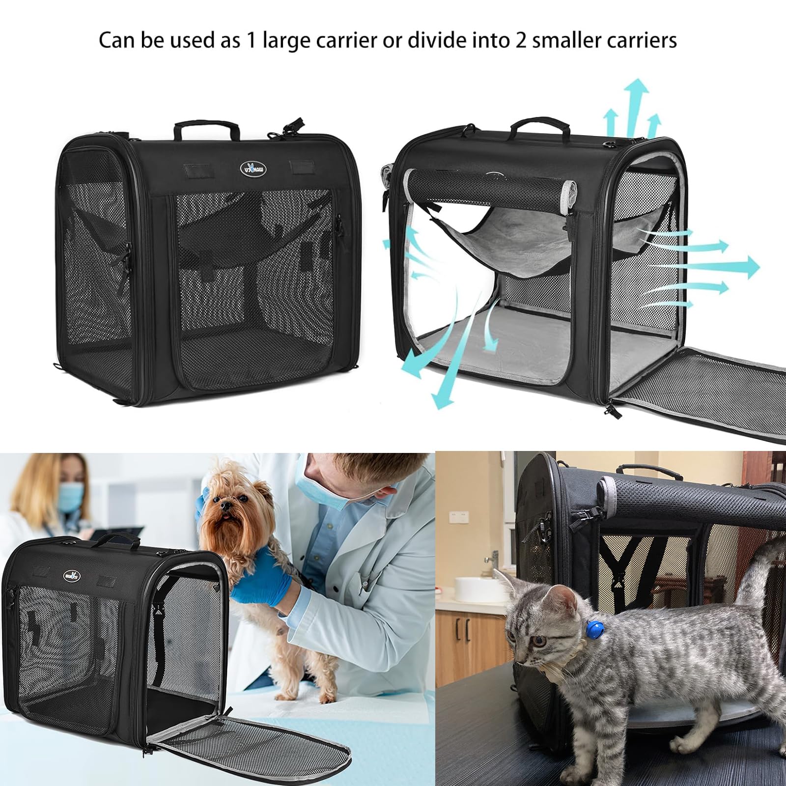 wakytu déplié en grande cage pour chien moyen pratique camping