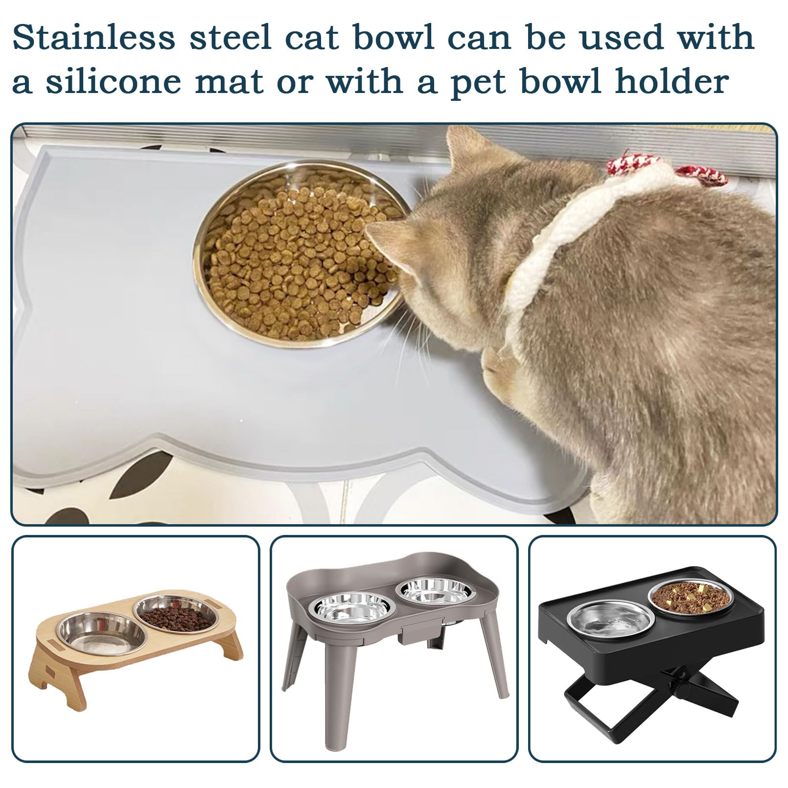 Wallspet bol en usage par un chat profitant d'un repas sans gêne