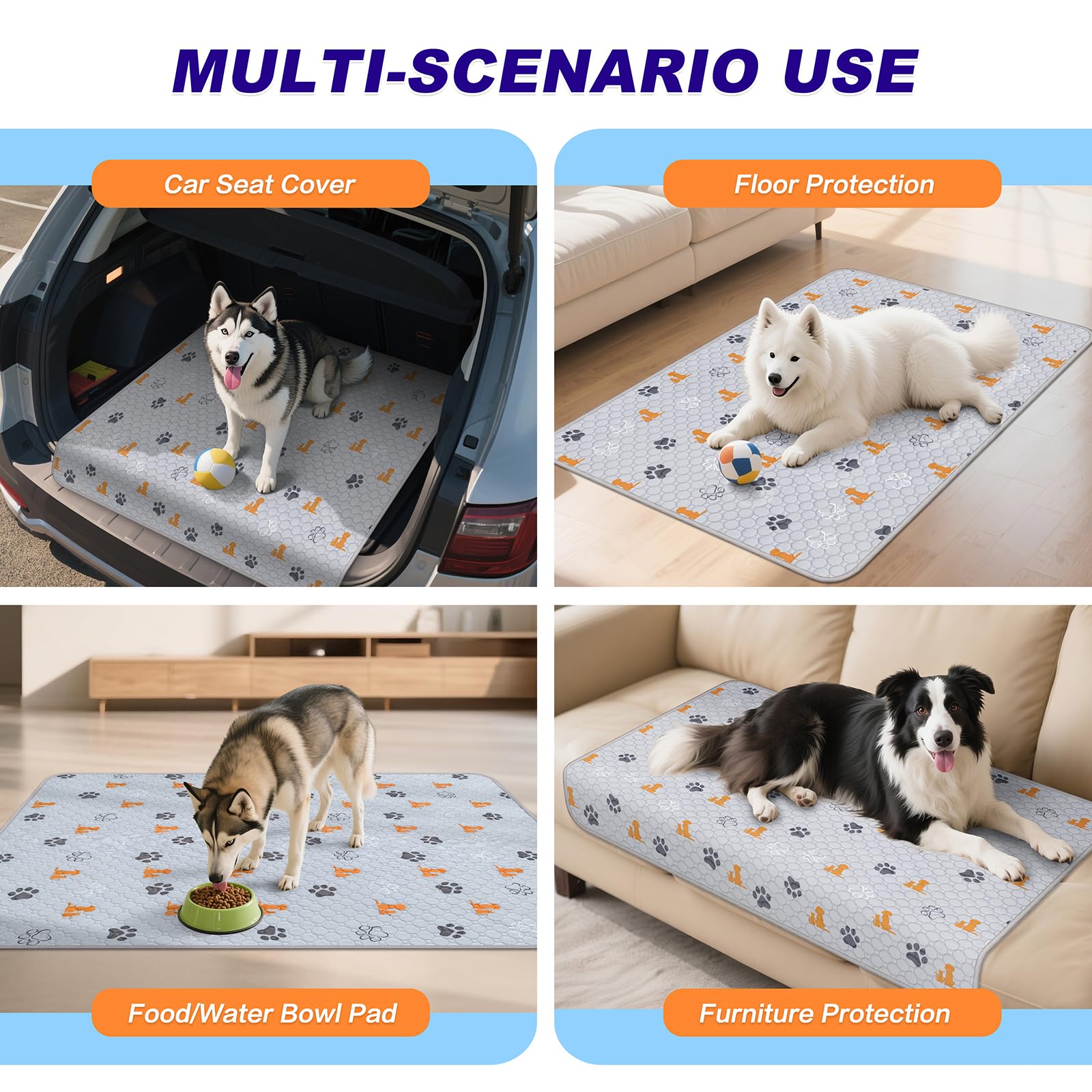 WanpeeGoo tapis utilisé dans un panier protégeant literie et mobilier