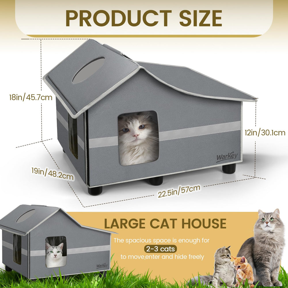 WARKEY comparaison taille avec chat montrant dimensions et capacité