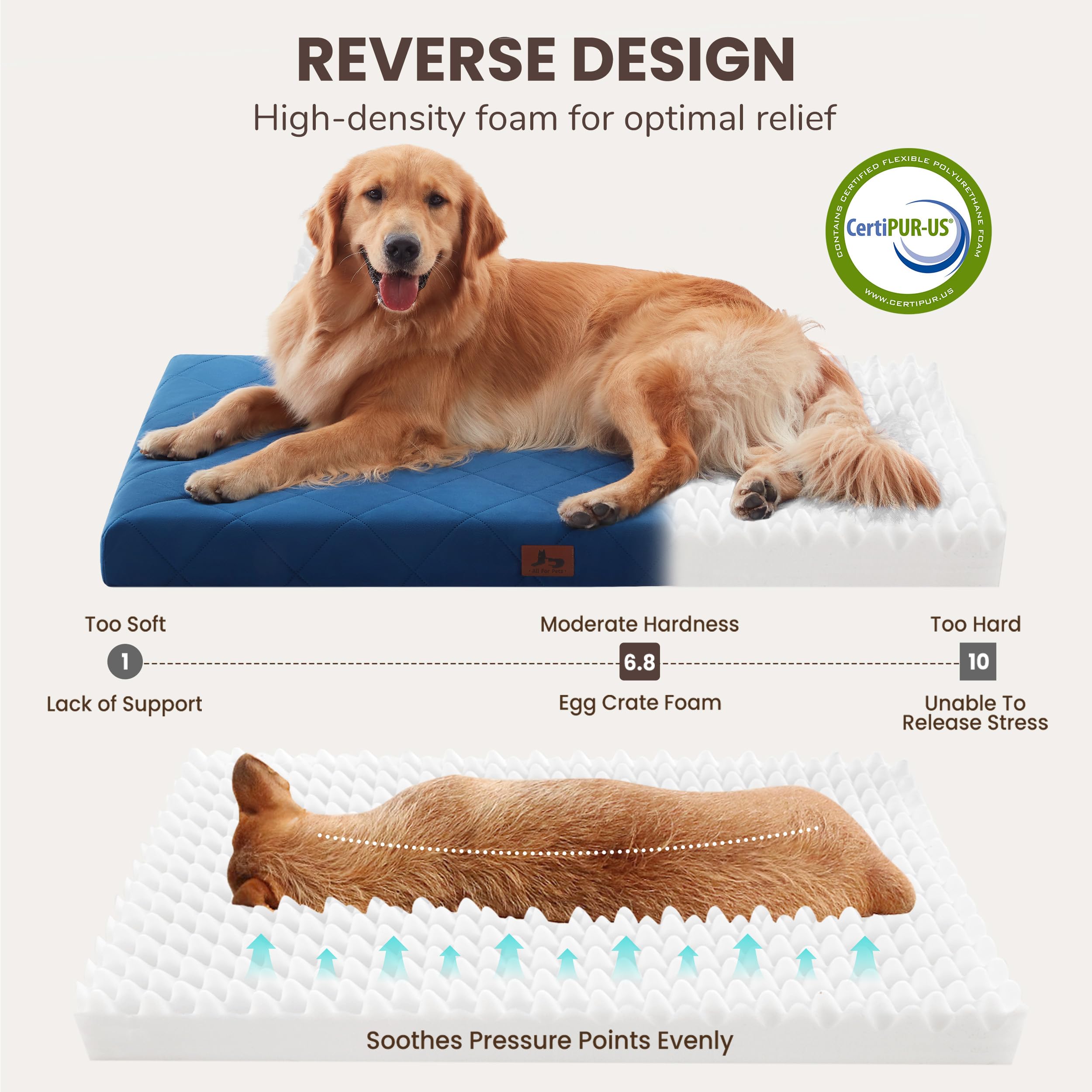 Warmrest gros plan mousse nid d'œuf pour répartition de la pression