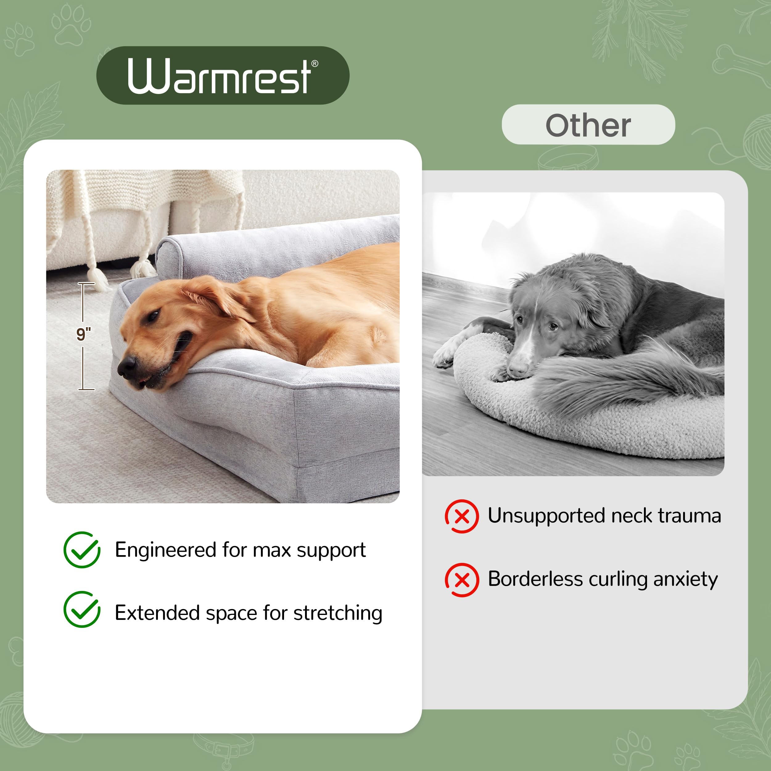 Warmrest comparaison taille échelle pour visualiser dimensions XL