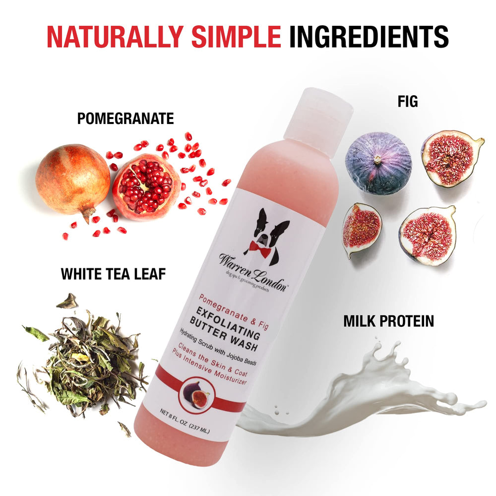 Warren London mousse sur poil illustrant nettoyage et exfoliation