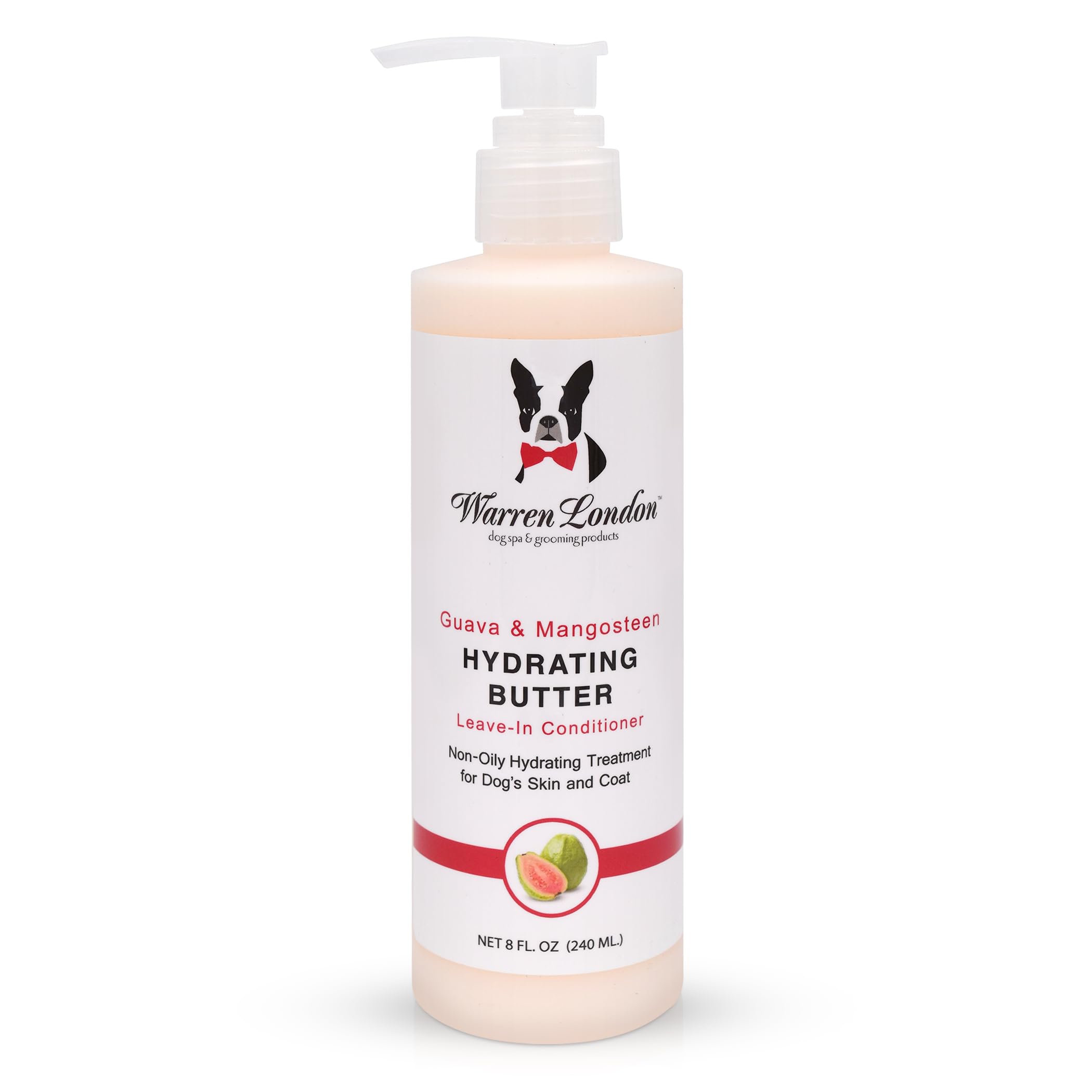 Warren London emballage avant 8oz montrant le flacon et bénéfice hydratation