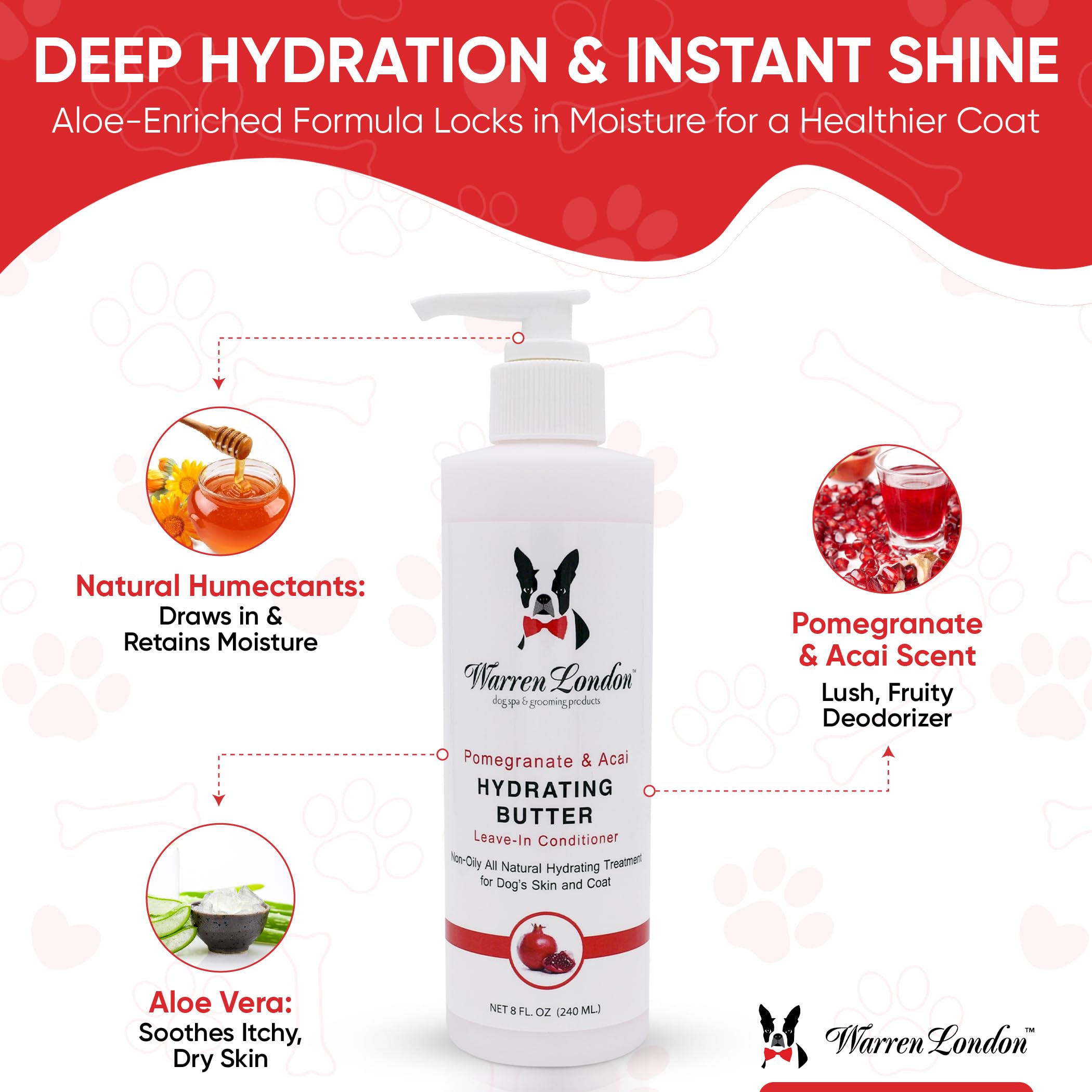 Warren London texture gros plan montrant la consistance riche, pour une hydratation efficace