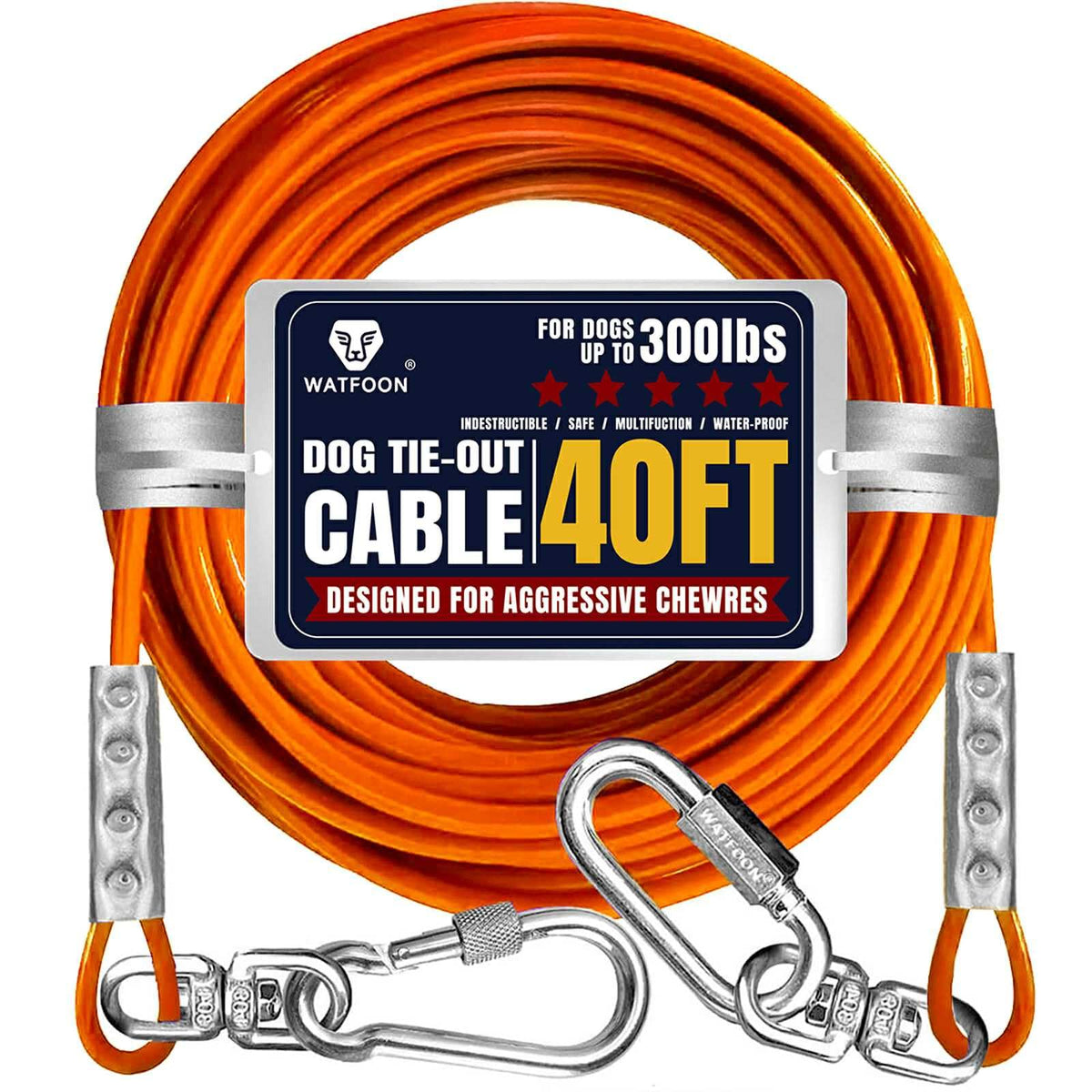 WATFOON packaging du câble 40 ft montrant robustesse et contenu