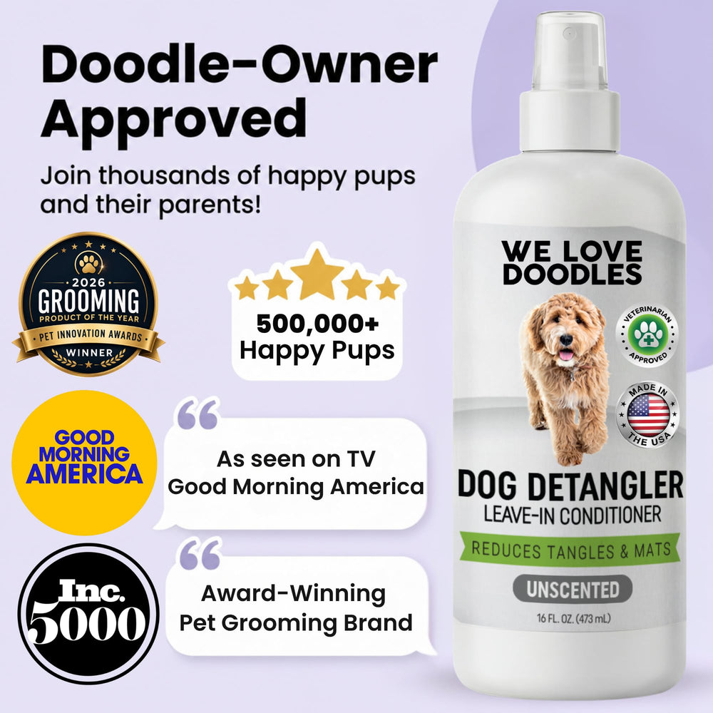 We Love Doodles boîte et liste d’ingrédients signalant formulation douce