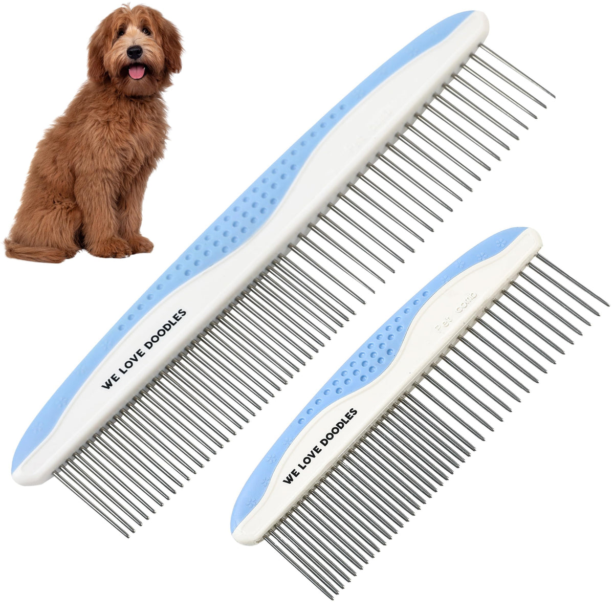 We Love Doodles vue avant du peigne en packaging, solution toilettage pratique