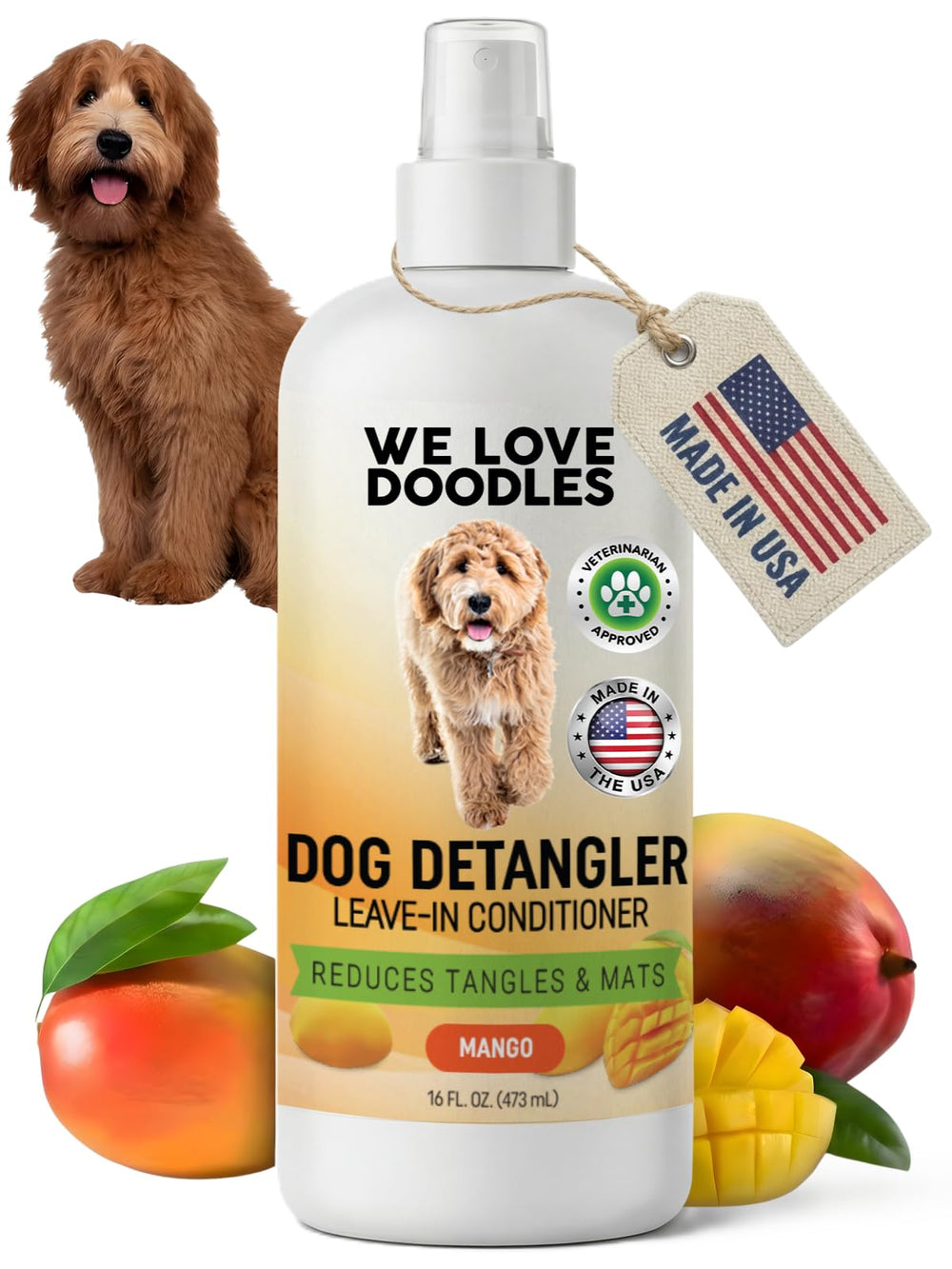 We Love Doodles flacon avant Mango montrant format généreux et finition pratique