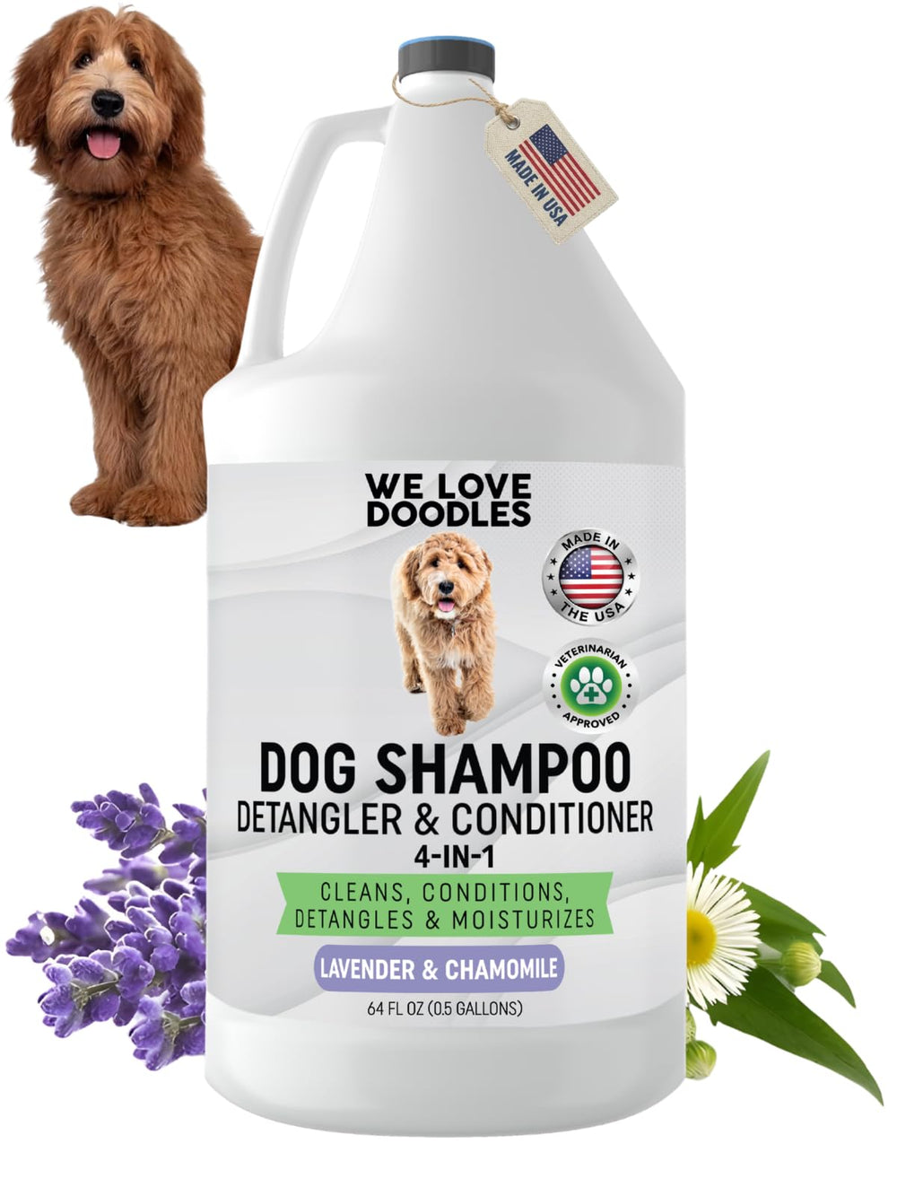 We Love Doodles bouteille 64 oz montrant grand format et économie