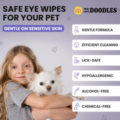 We Love Doodles gros plan sur texture du tampon, matériau doux pour peaux sensibles
