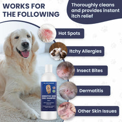 We Love Doodles shampooing en usage lors d'un bain apaisant pour chien