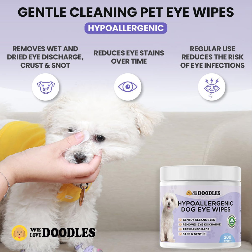 We Love Doodles lingette utilisée sur chien, nettoyage délicat et apaisant