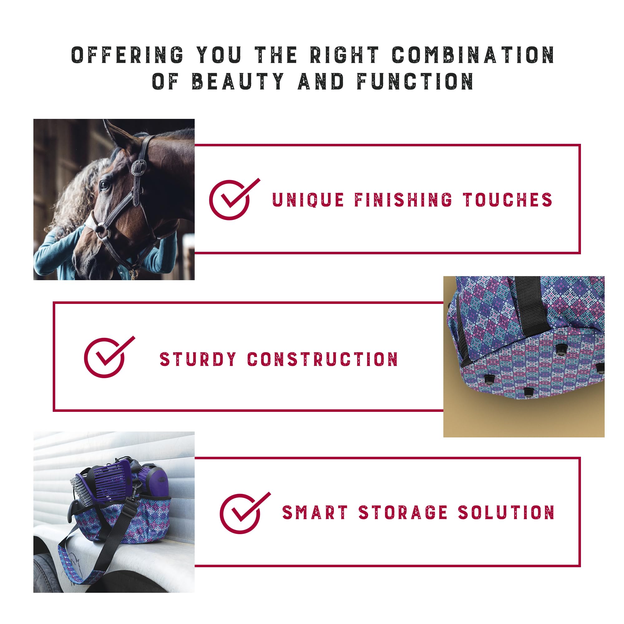 Weaver Equine brosses utilisées sur cheval pour fini propre et pelage brillant