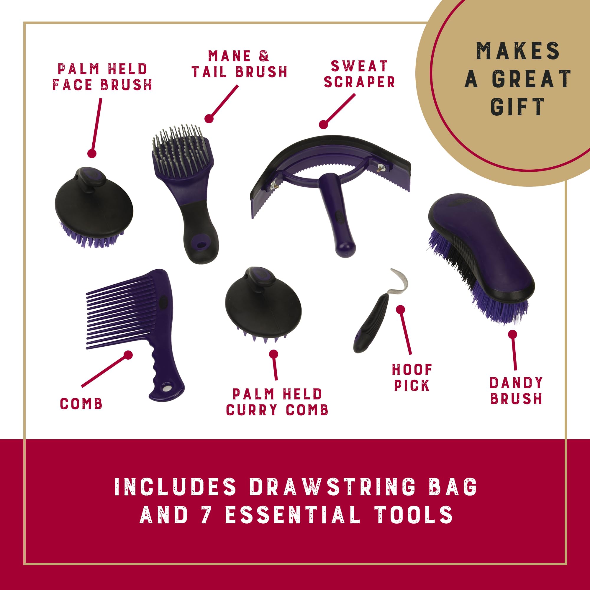 Weaver Equine grattoir double-face montrant lame et dents efficaces pour saleté