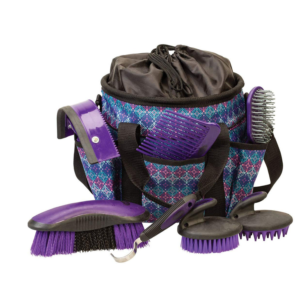 Weaver Equine sac organiseur violet montrant rangement pratique et gain de temps