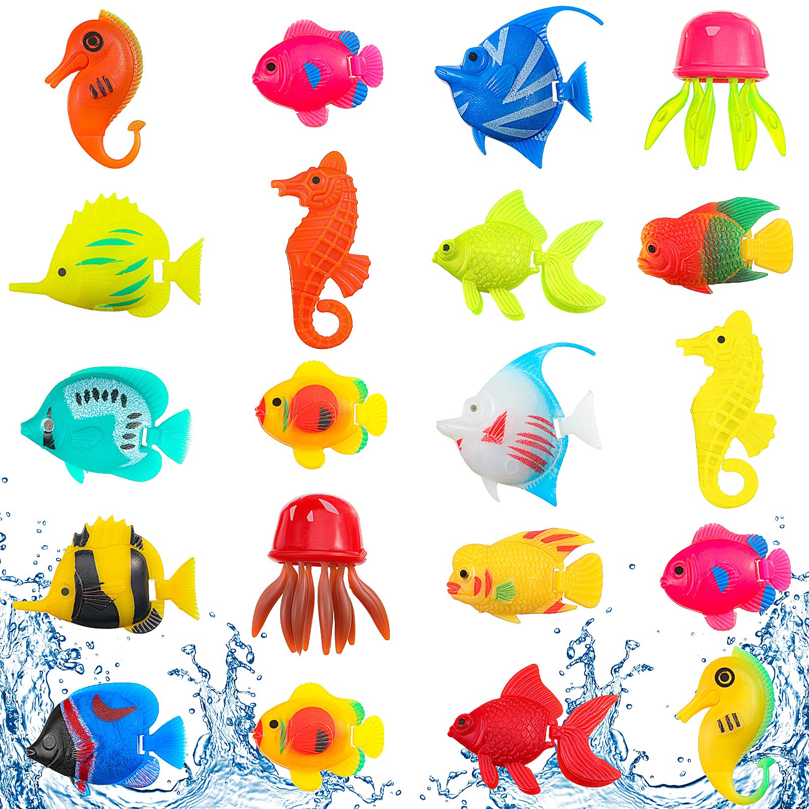 Weewooday avant emballage montrant 20 poissons pour choix visuel