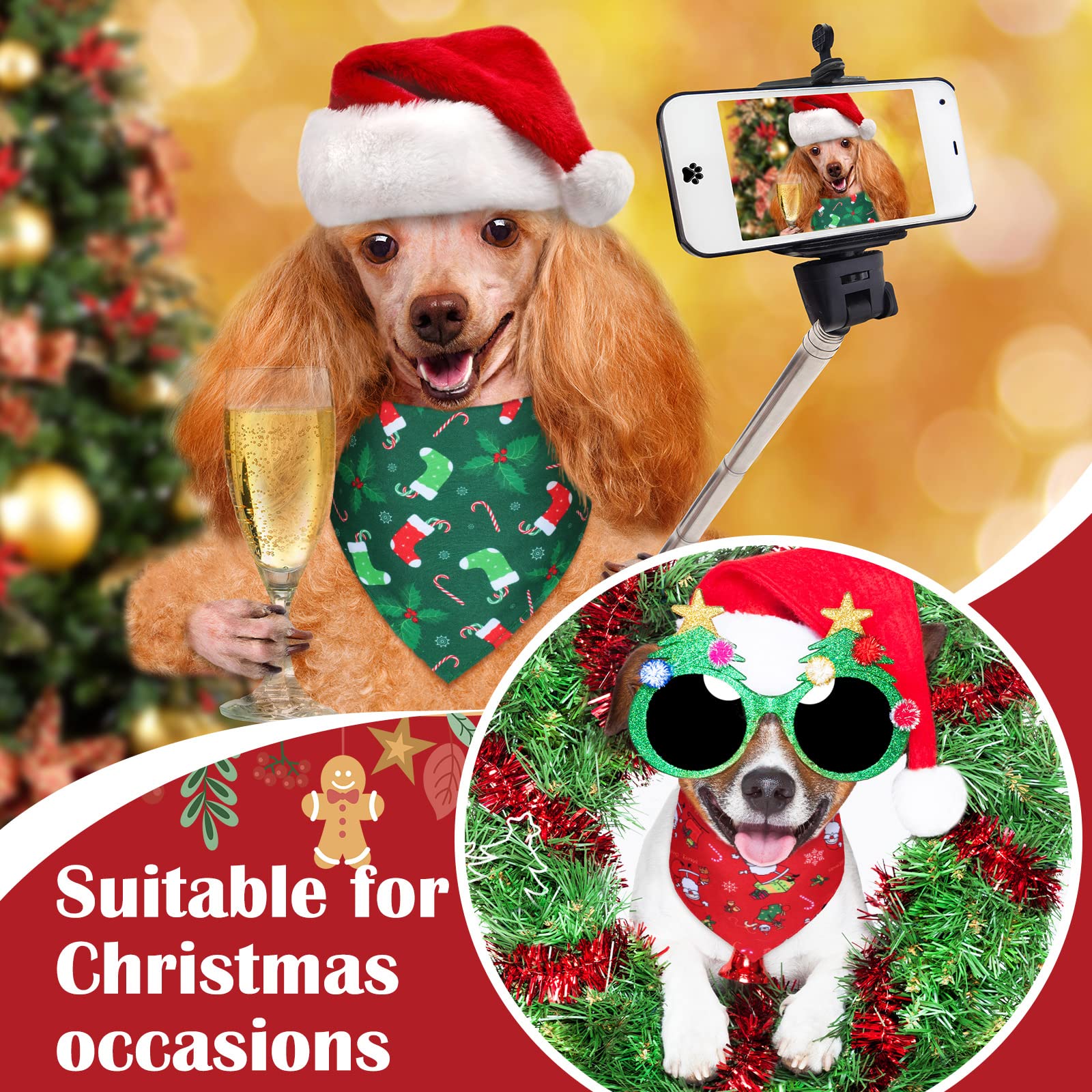 Weewooday bandana en décor de Noël, rend l'animal photogénique
