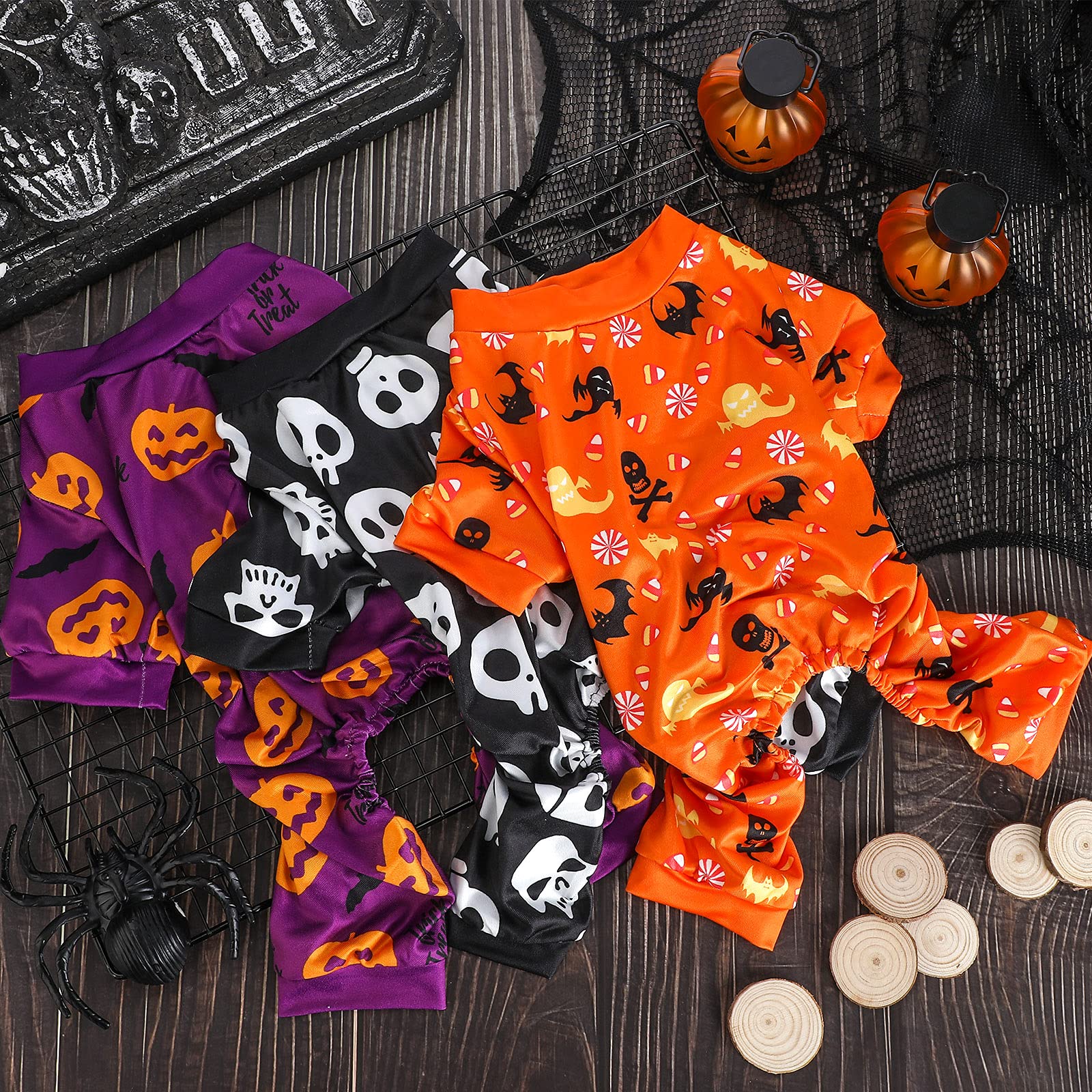 Weewooday détail des motifs Halloween imprimés, couleurs vives et résistantes