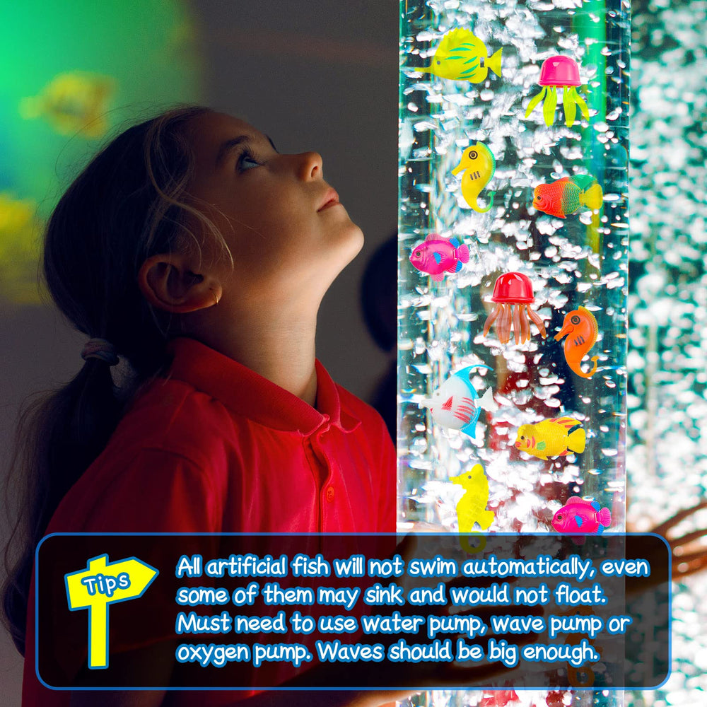 Weewooday poissons dans aquarium avec pompe créant flot bénéfique