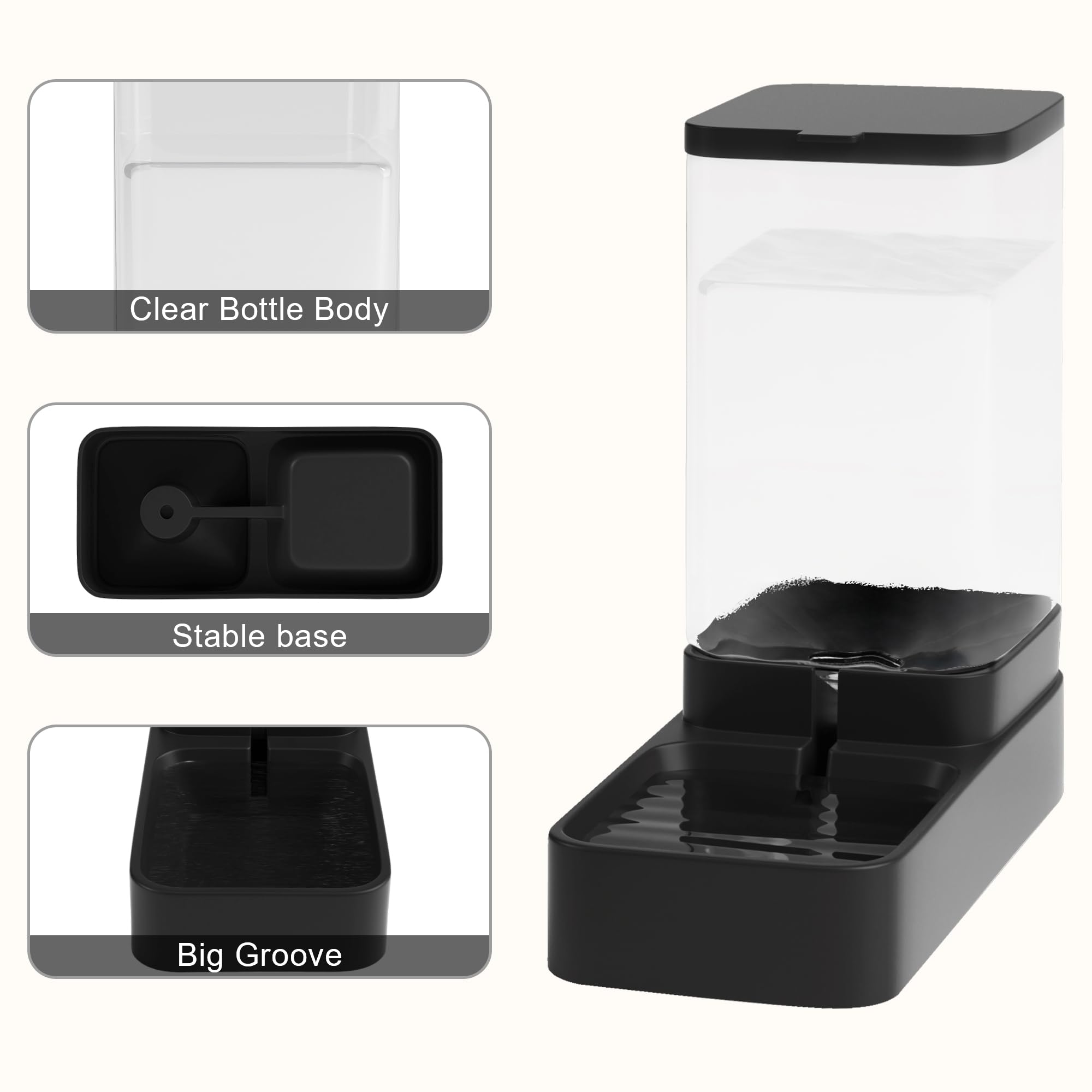 Wefeedy gamelle remplie capacité 3,8 L, réduit les recharges fréquentes