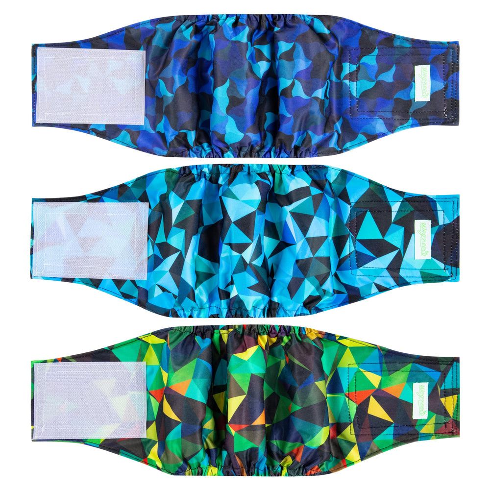 wegreeco bandage ventral face avant montrant le motif géométrique et protection discrète