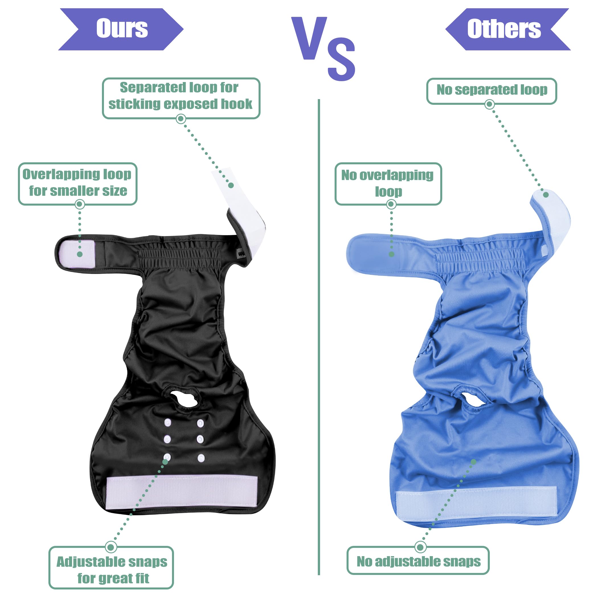 wegreeco chienne portant la couche montrant protection pratique en usage