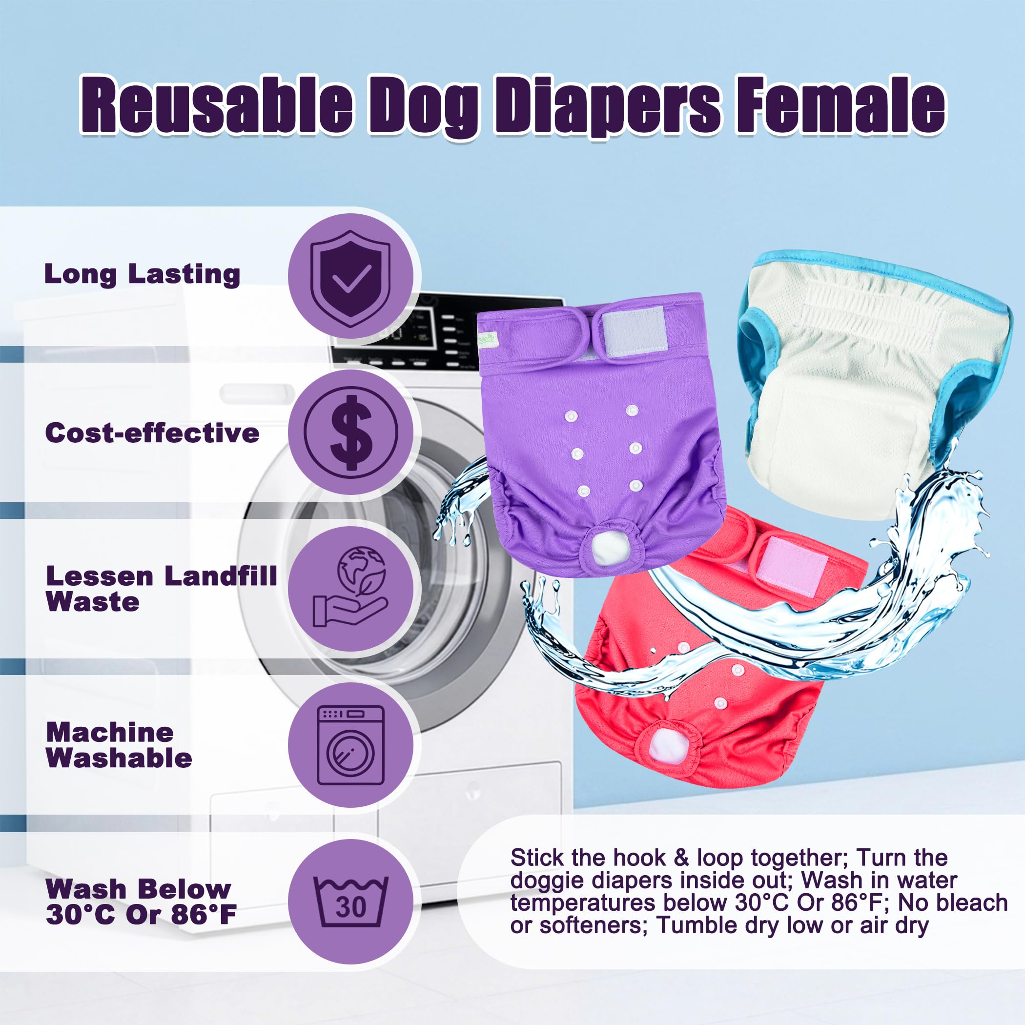 wegreeco pack trois couleurs rose violet aqua affichant choix esthétique