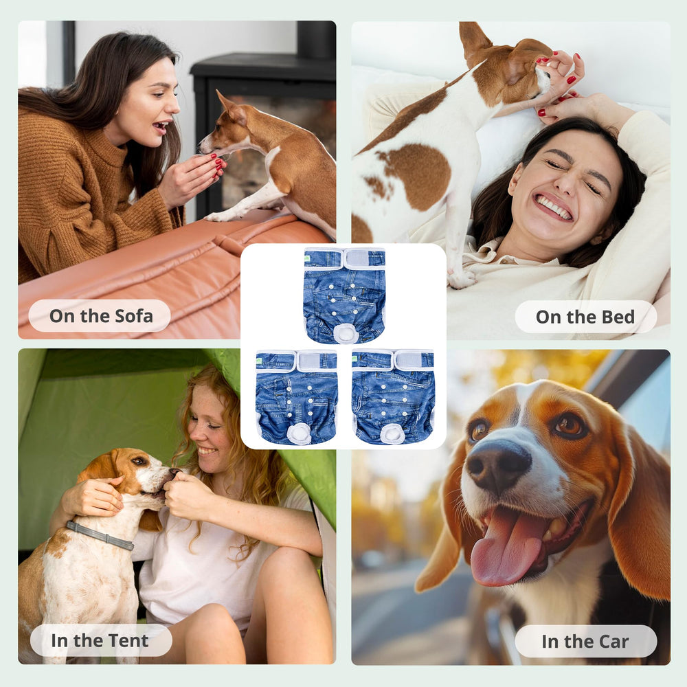 wegreeco pack de trois couches bleu jeans réutilisables économique