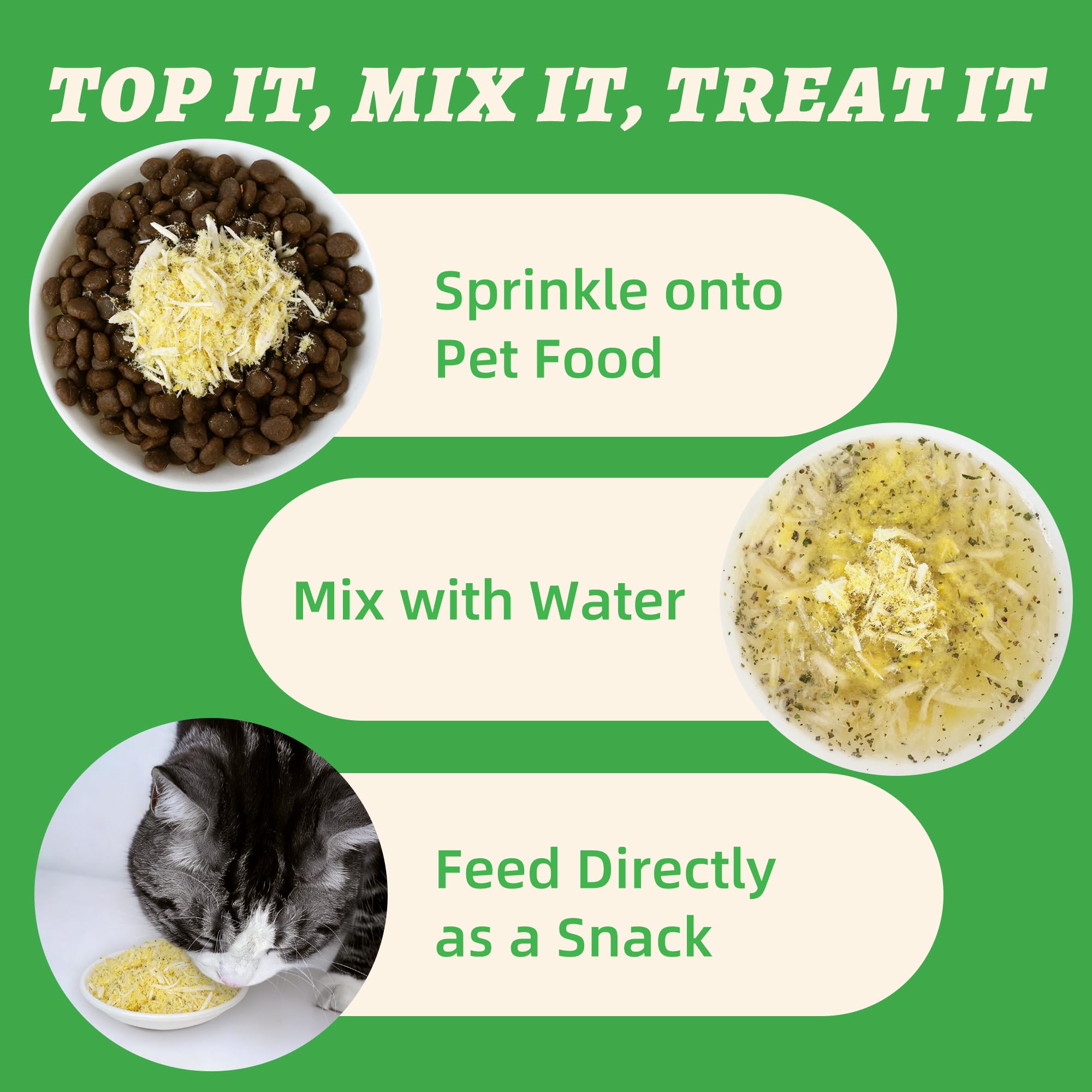 Wellix saupoudré sur croquettes pour stimuler l'appétit du chat