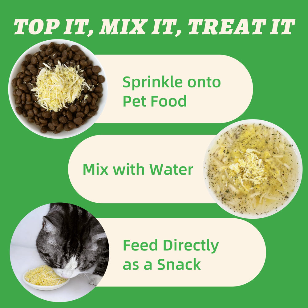 Wellix saupoudré sur croquettes pour stimuler l'appétit du chat