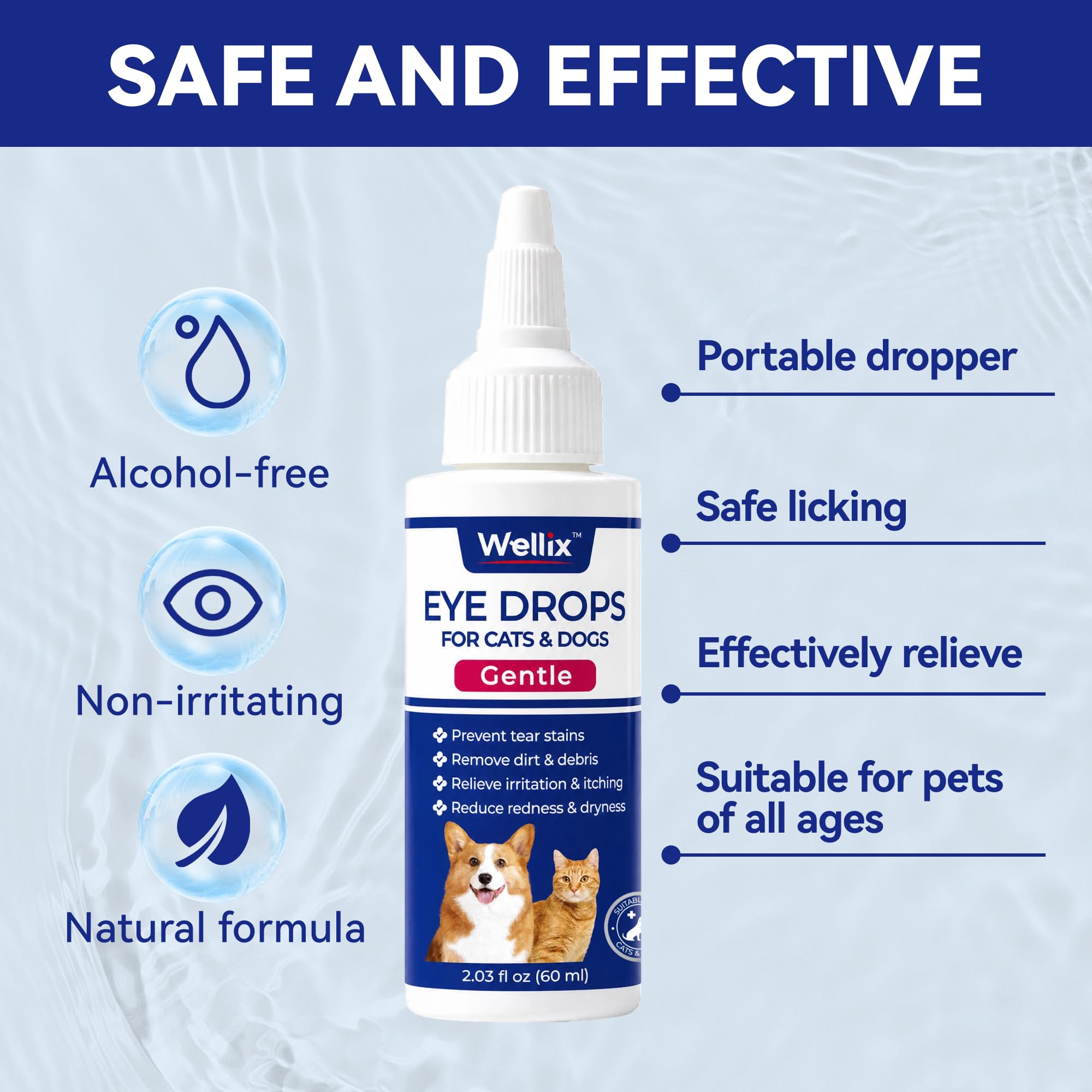 Wellix produit avec chat en situation quotidienne hygiène oculaire