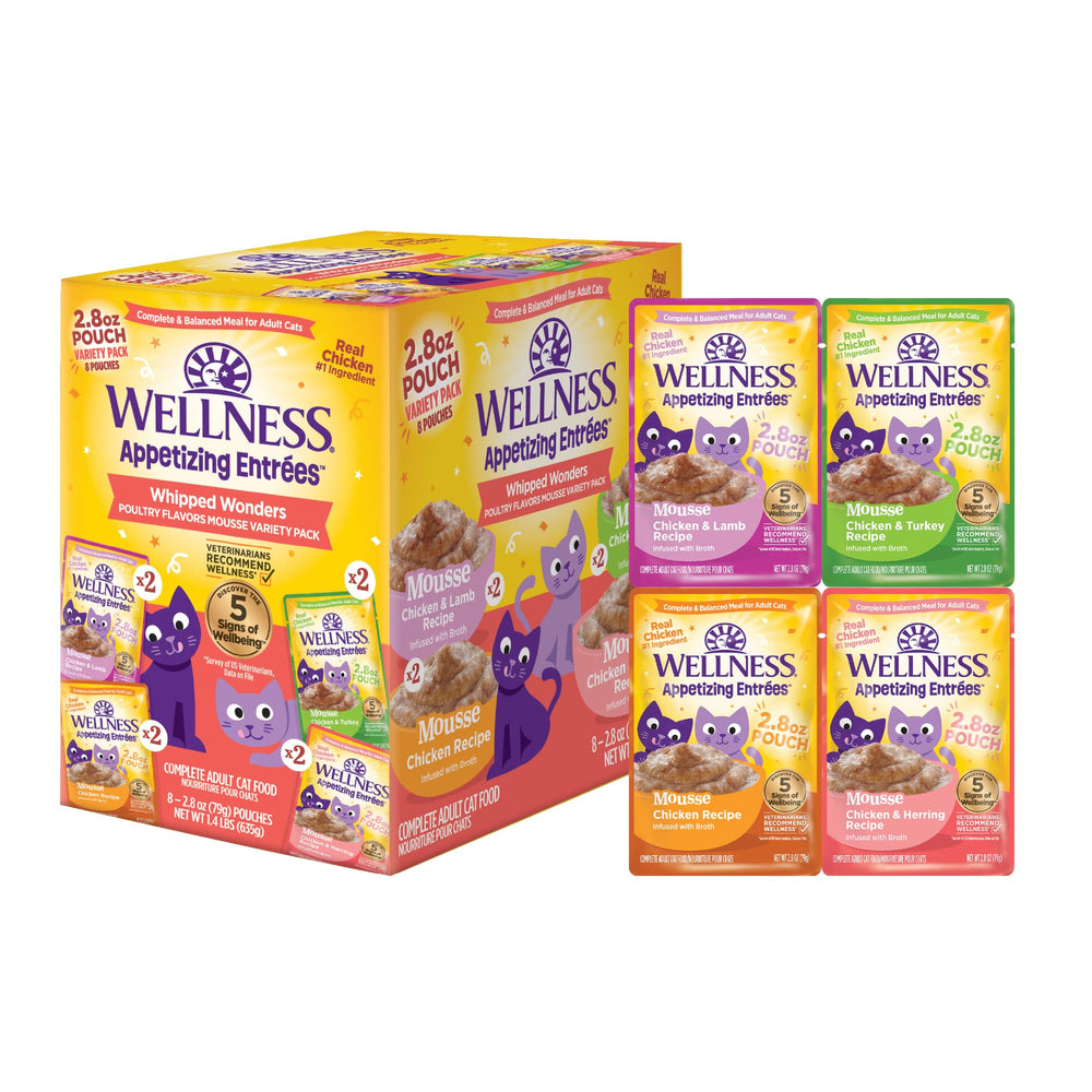 Wellness pack avant de l'assortiment montrant packaging et variétés, attrayant et informatif