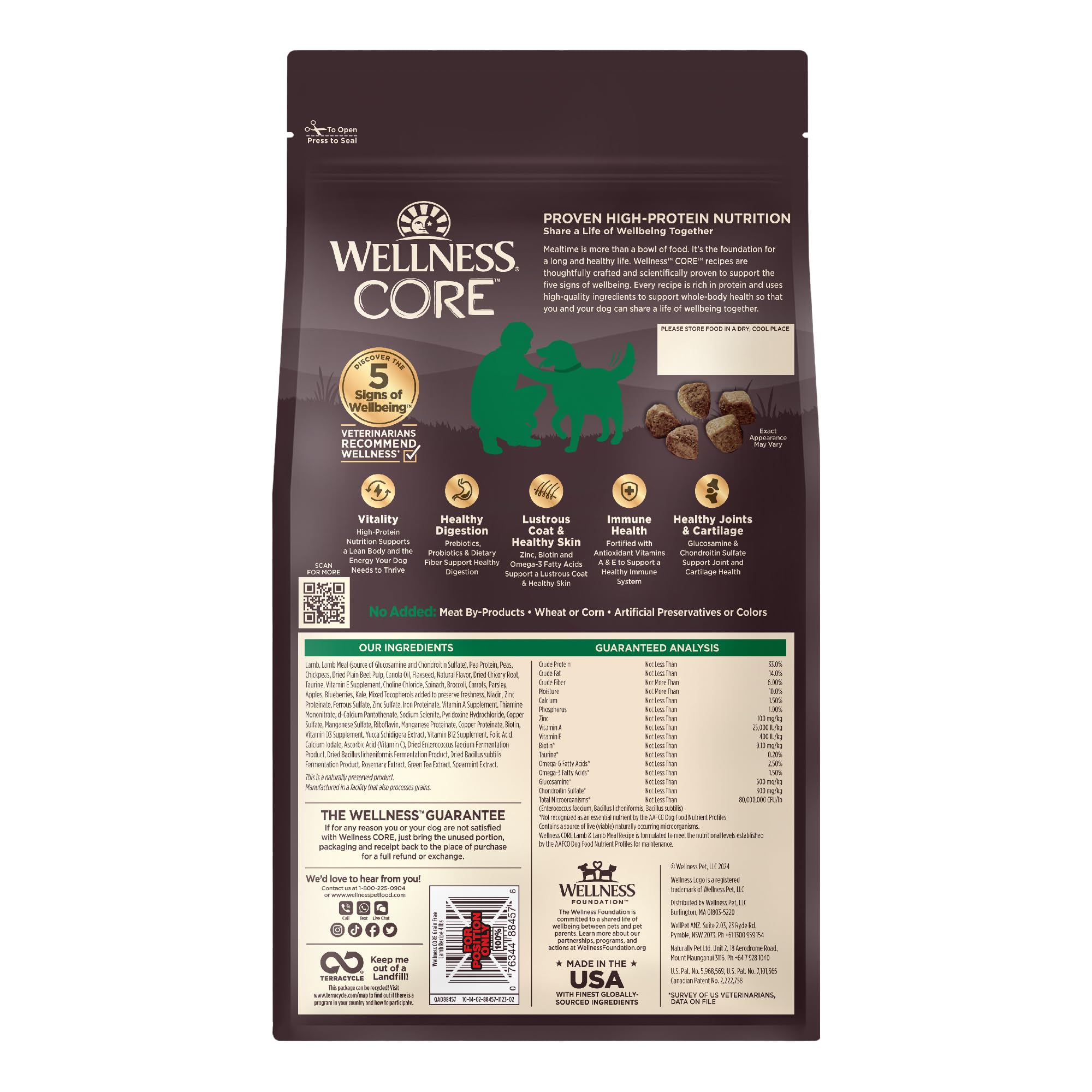 Panneau qualitatif Wellness CORE made in USA pour confiance et traçabilité