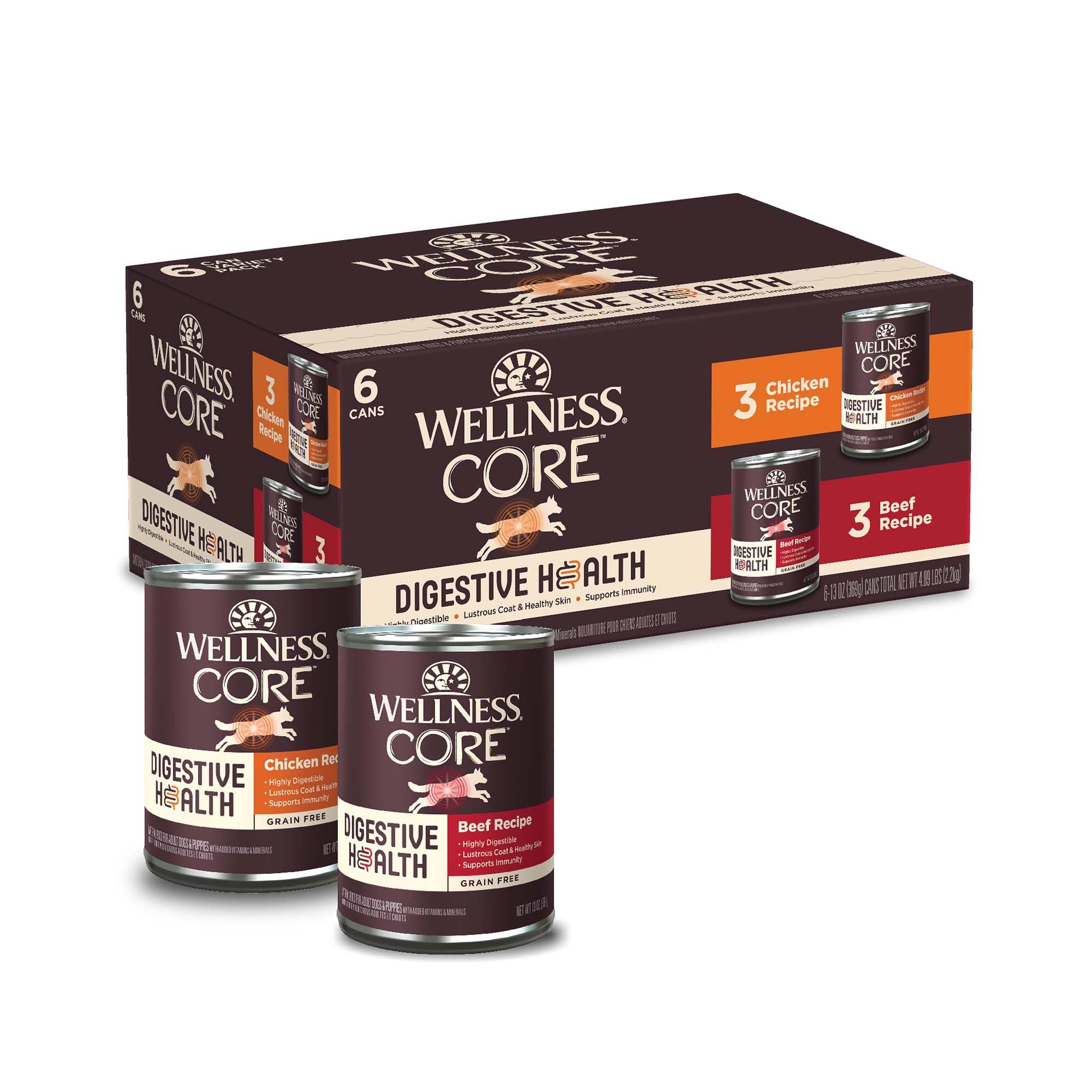 Wellness étiquette avant de la boîte montrant la marque et bénéfice digestif