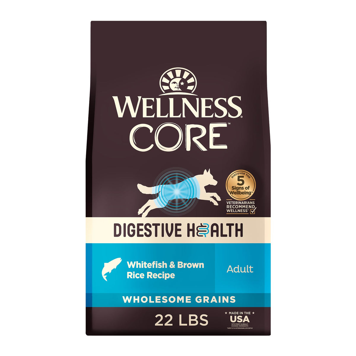 Wellness CORE sachet face montrant l'étiquette et bénéfice digestion