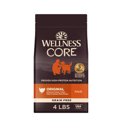 Wellness CORE emballage avant montrant la recette dinde et poulet pour nutrition complète