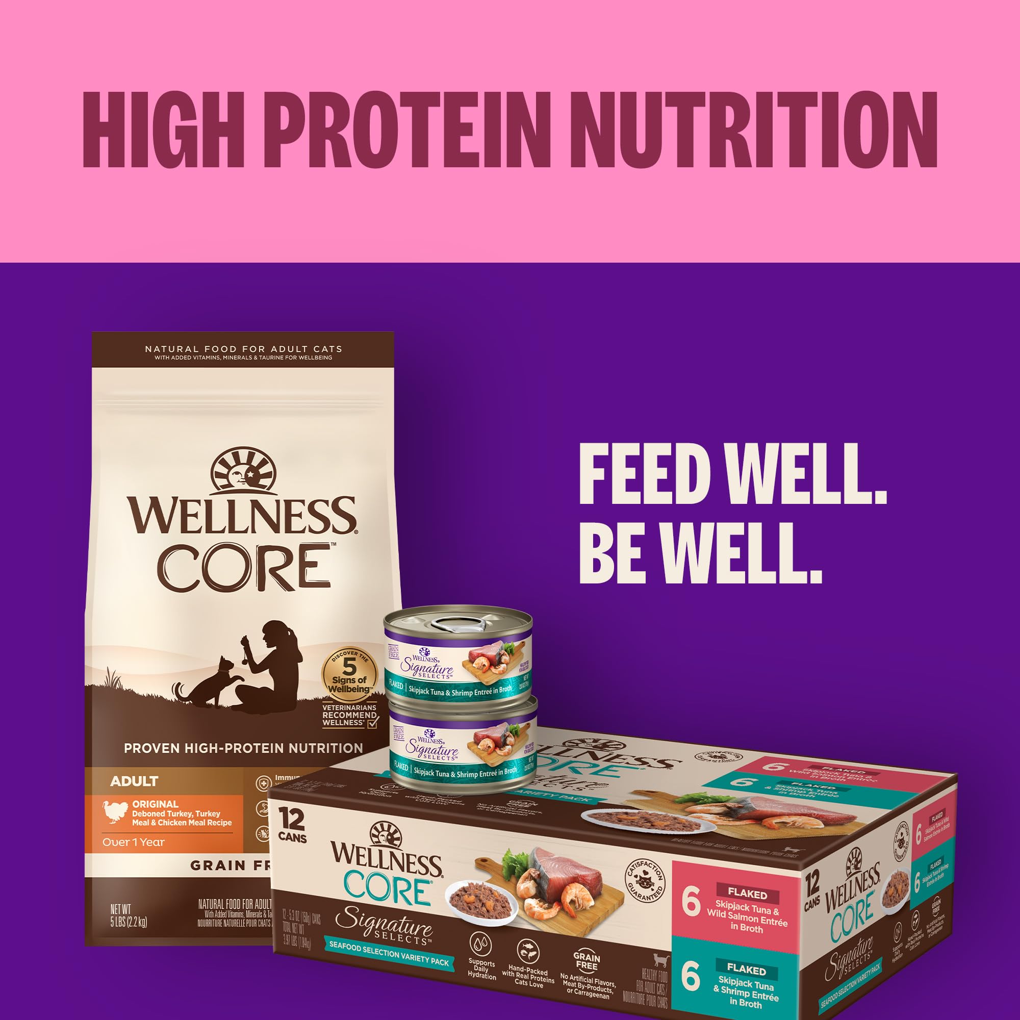 Wellness CORE étiquette lisible avec informations nutritionnelles claires