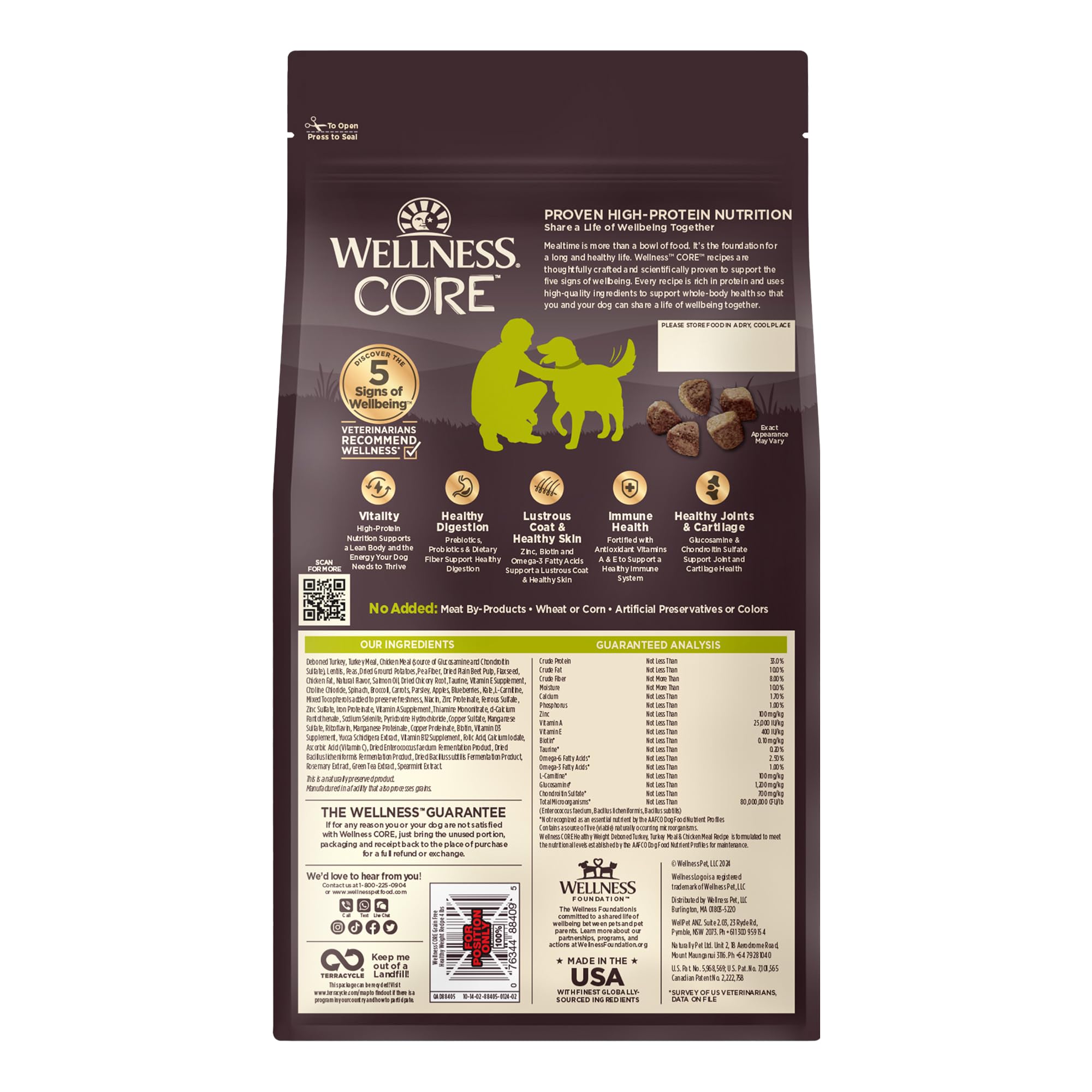 Wellness CORE style de vie actif montrant un chien en forme et tonique
