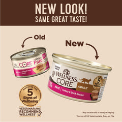 Wellness CORE pâté ouvert gros plan sur texture lisse, appétence améliorée