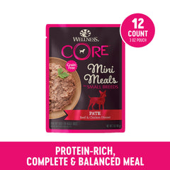 Wellness pâté ouverte montrant texture lisse, appétence facilitée pour petits chiens