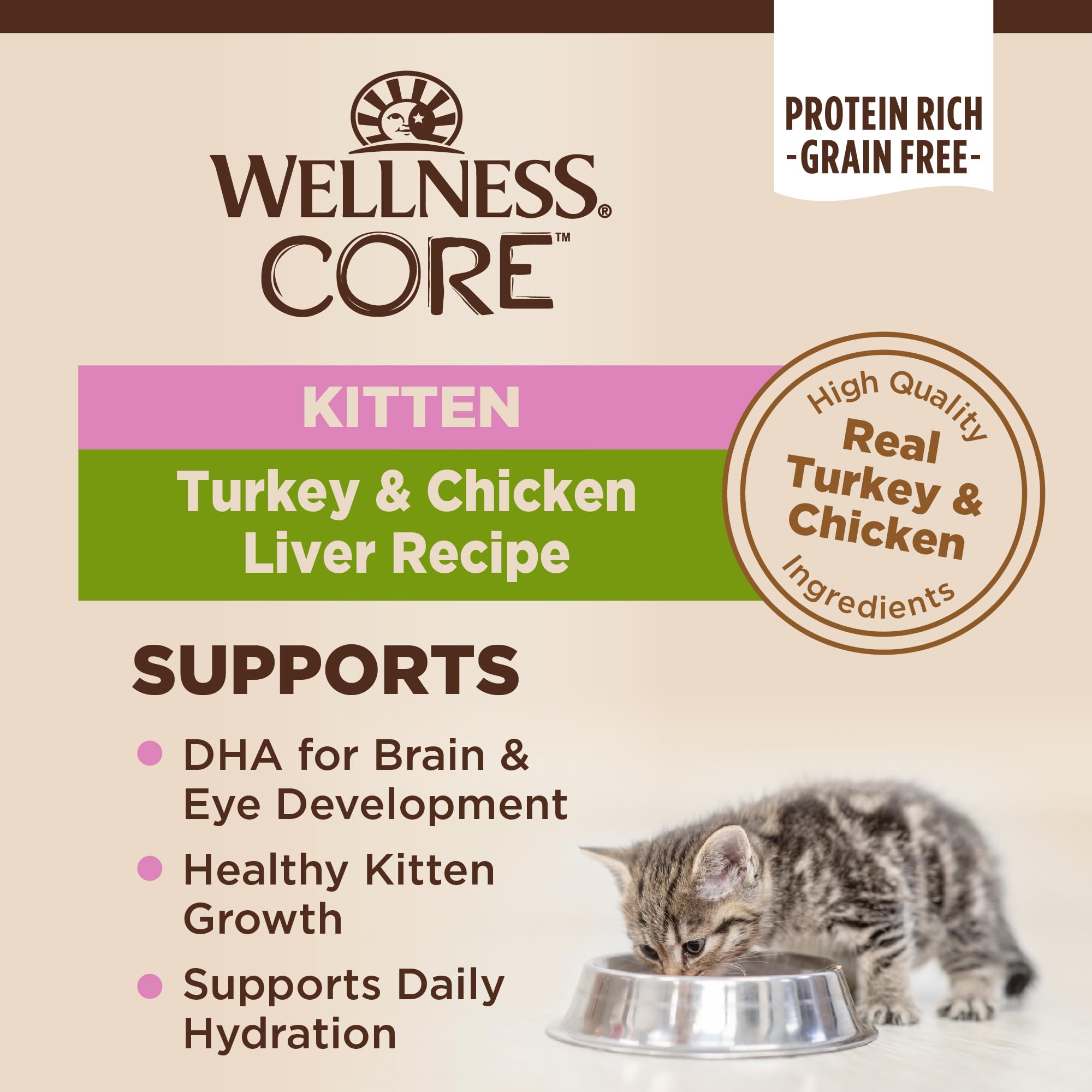 Wellness gros plan sur poulet et foie illustrant protéines de qualité