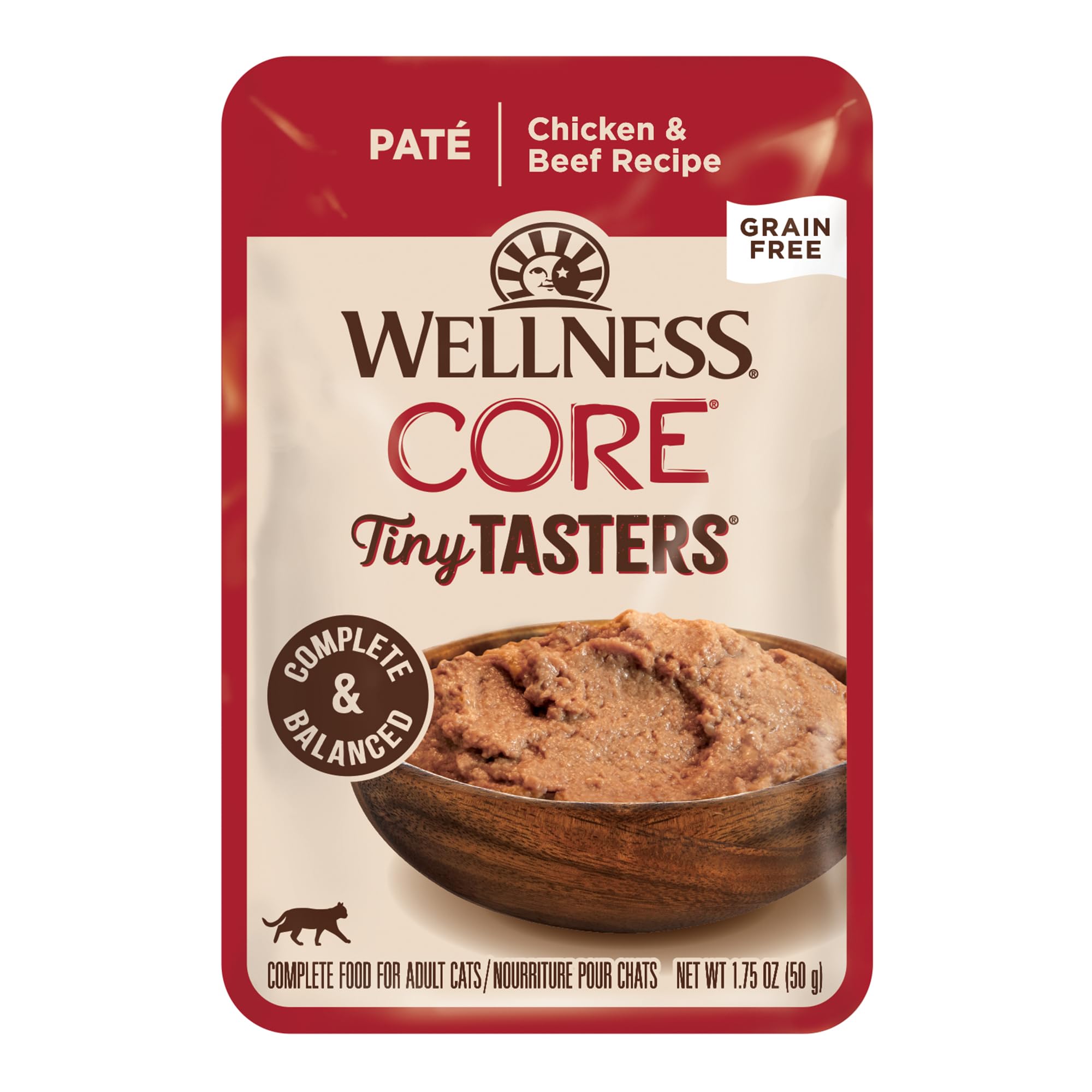 Wellness CORE sachet face avant montrant l’emballage pratique pour repas sans gâchis