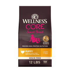 Wellness sac face montrant formule puppy bénéfice nutritionnel